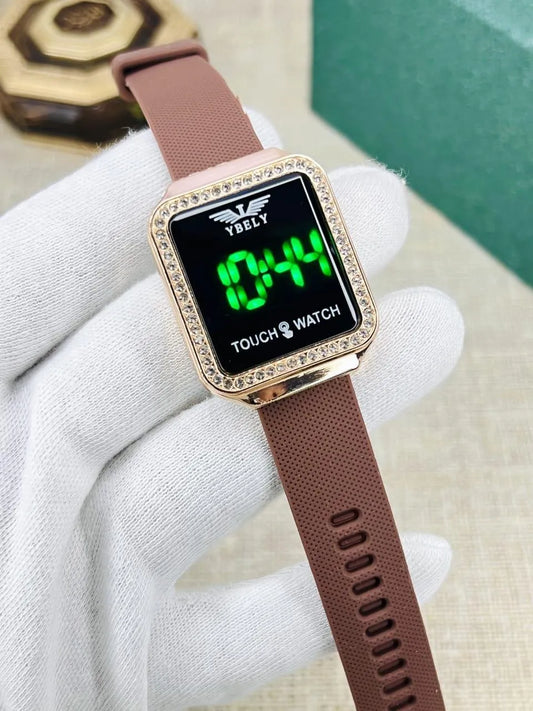 Women's Digital Touch Watch with Silicone Straps