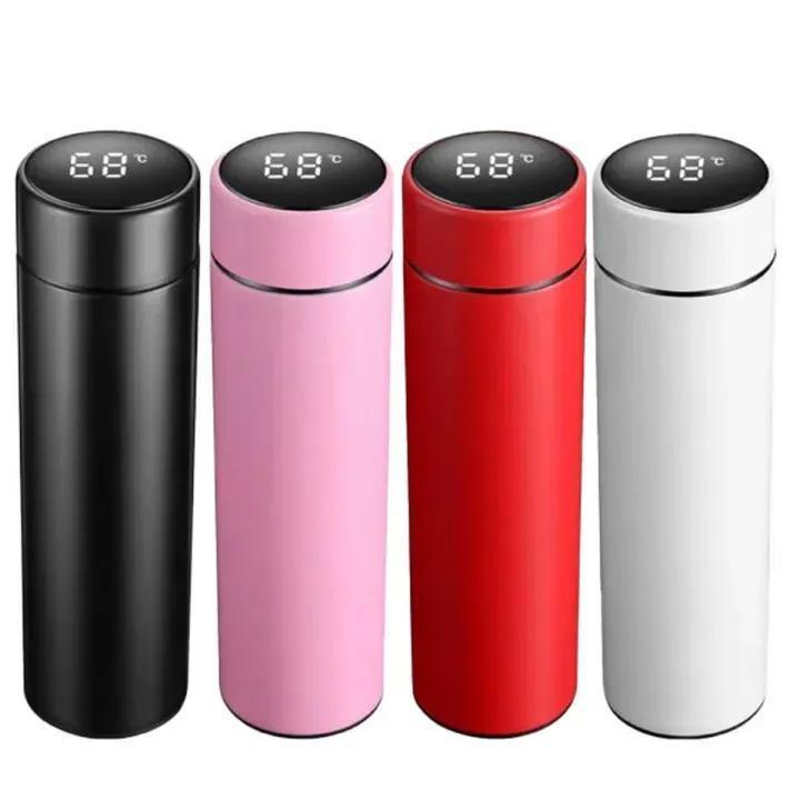 Insulated Water Bottle Black Stainless Steel 58°C Display