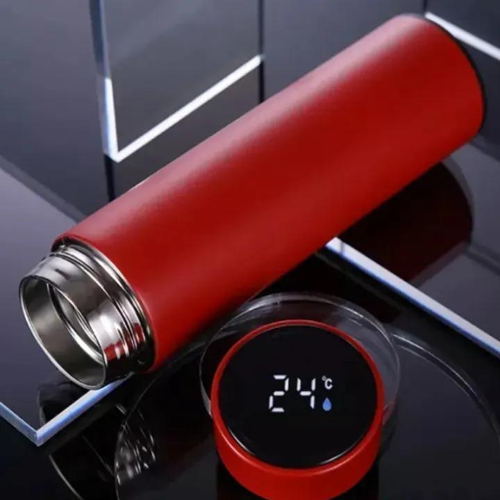 Insulated Water Bottle Black Stainless Steel 58°C Display
