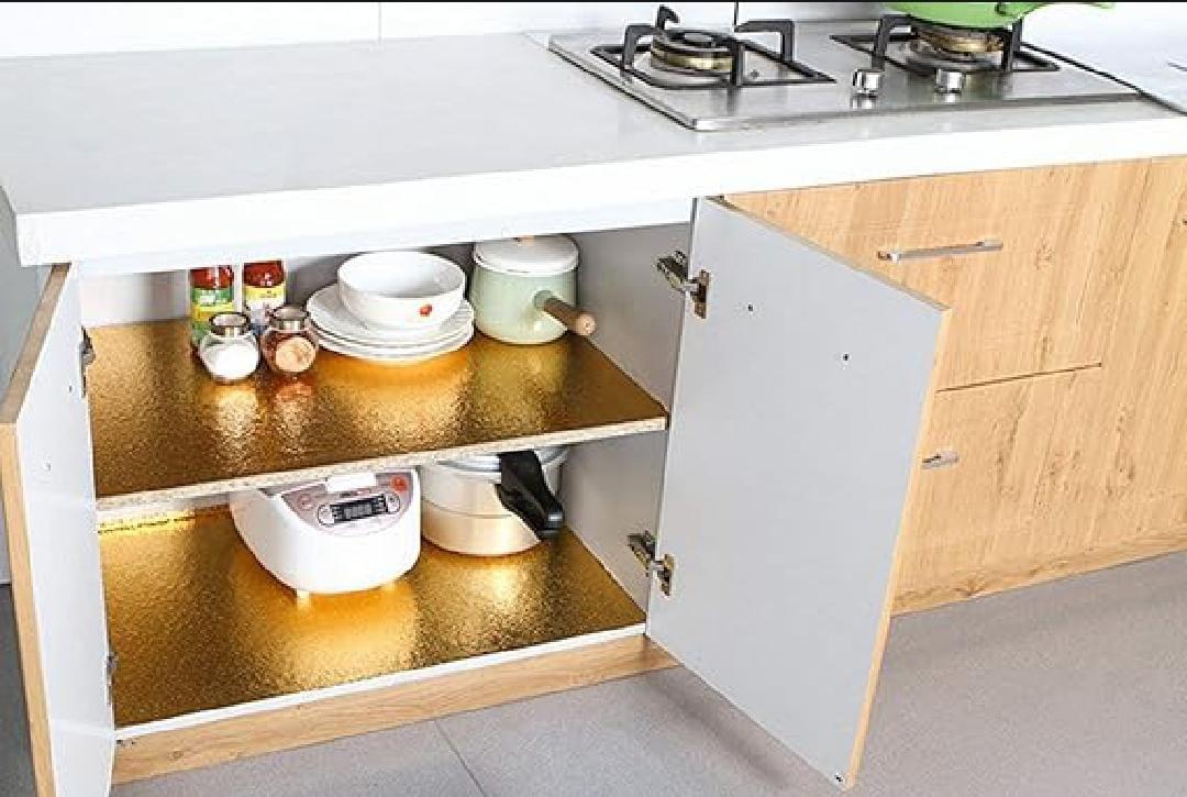 Golden Vinyl Wall Sticker for Kitchen Bathroom Waterproof
