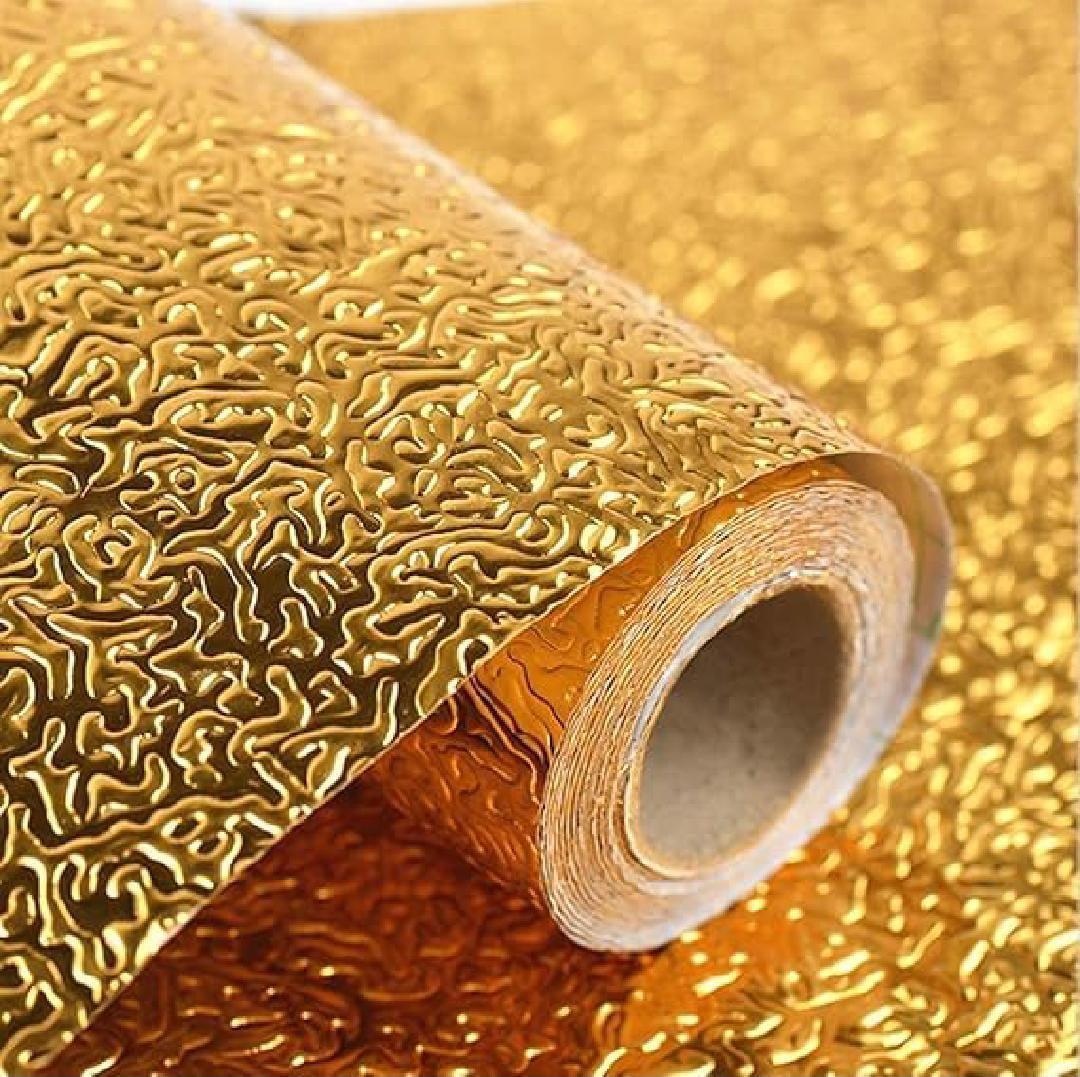 Golden Vinyl Wall Sticker for Kitchen Bathroom Waterproof