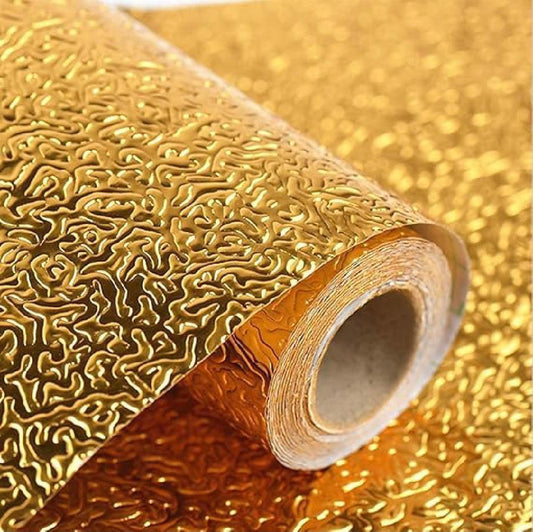 Golden Vinyl Wall Sticker for Kitchen Bathroom Waterproof