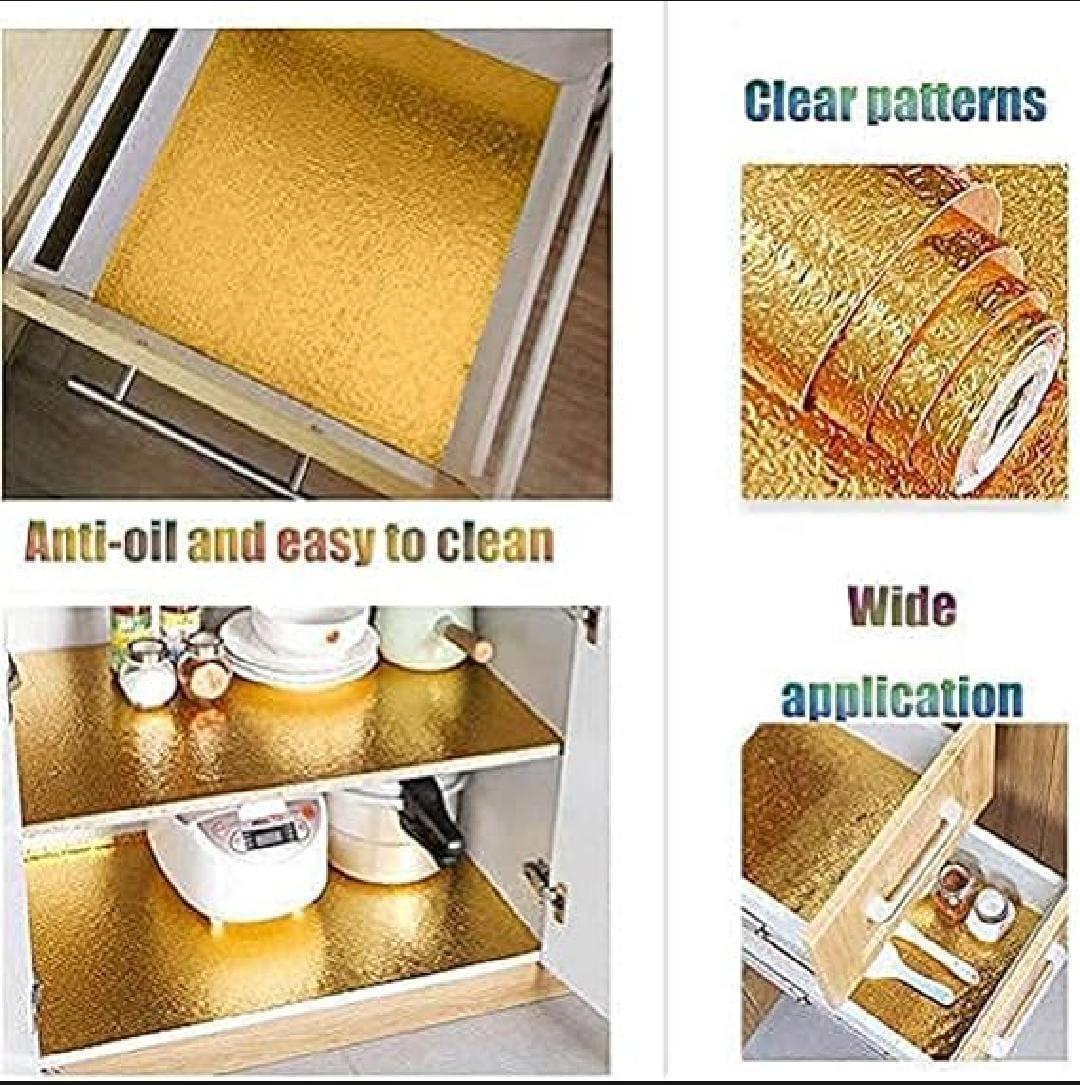 Golden Vinyl Wall Sticker for Kitchen Bathroom Waterproof