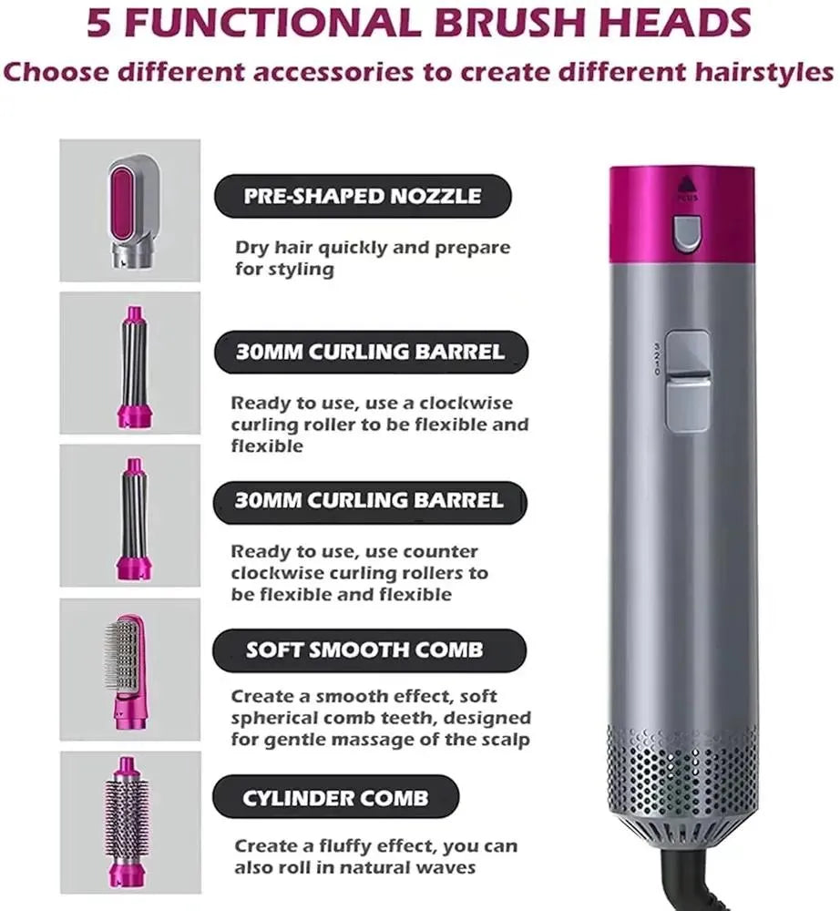 5 in 1 Hair Straightener pink