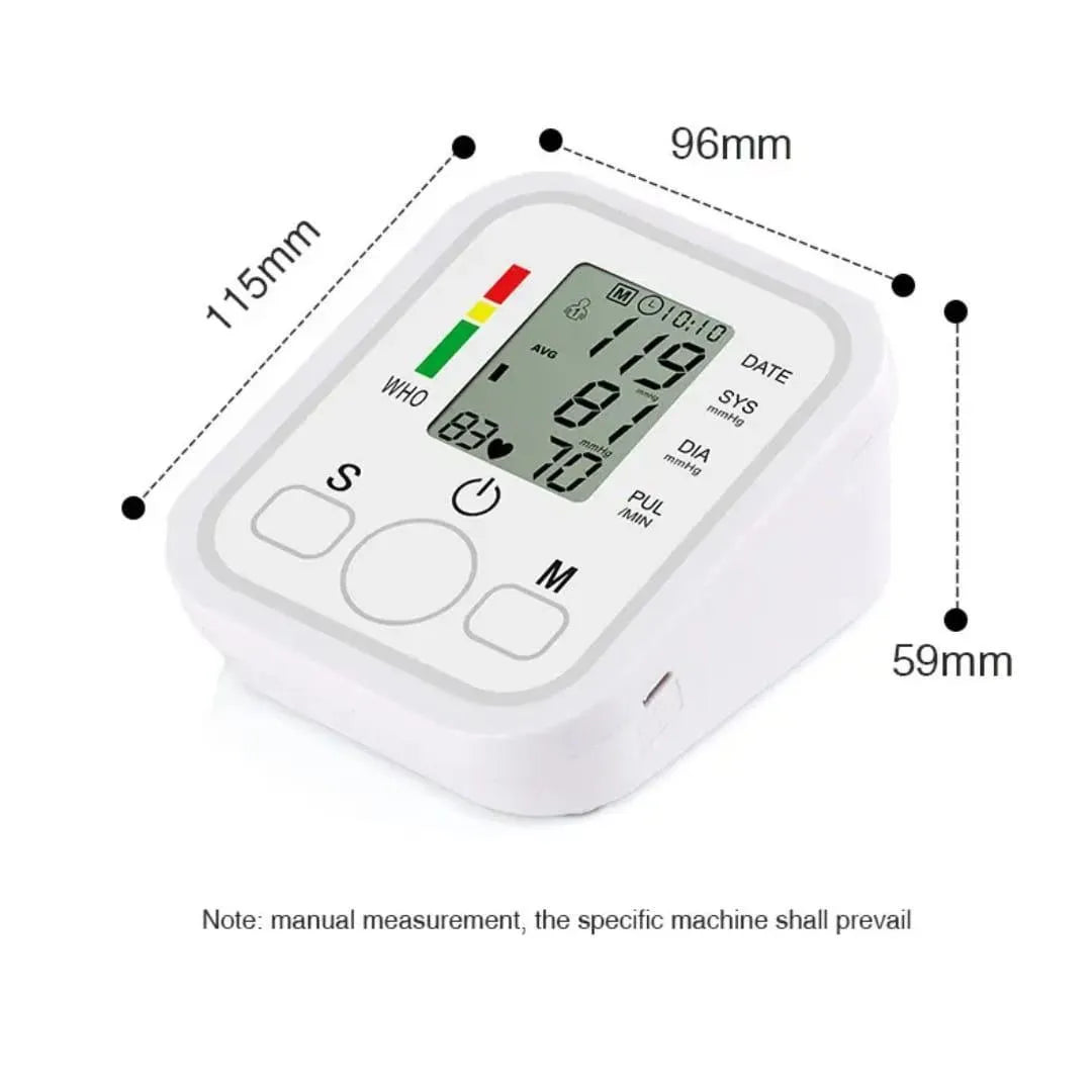 Digital Blood Pressure Monitor White ABS Portable with Voice Function