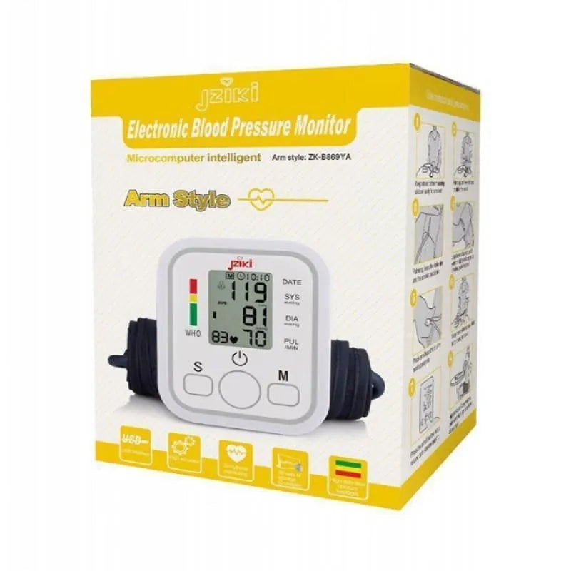 Digital Blood Pressure Monitor White ABS Portable with Voice Function