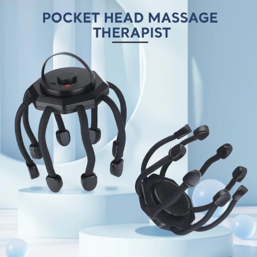 Portable Scalp Massager Black Wireless Rechargeable
