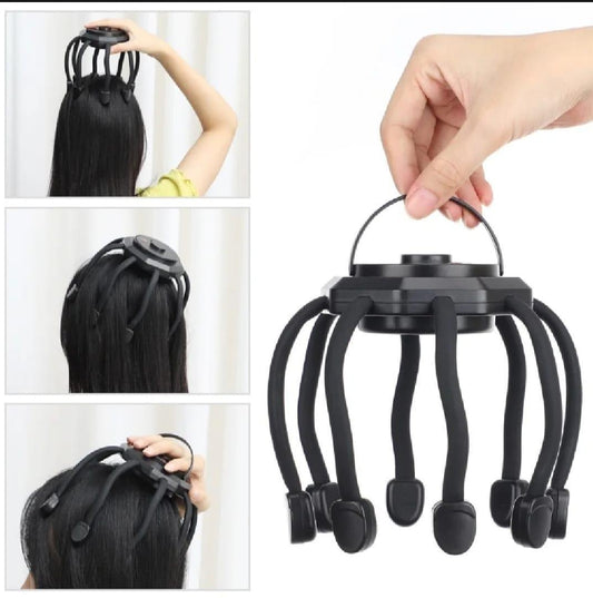 Portable Scalp Massager Black Wireless Rechargeable
