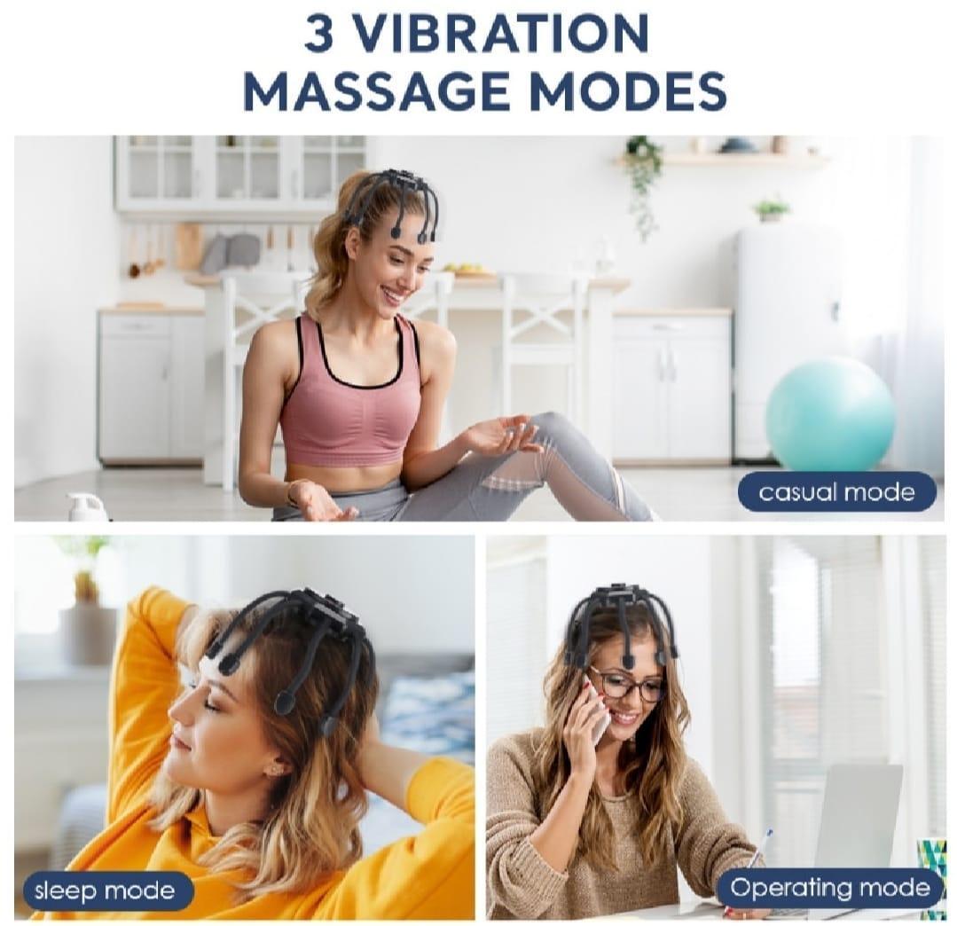 Portable Scalp Massager Black Wireless Rechargeable